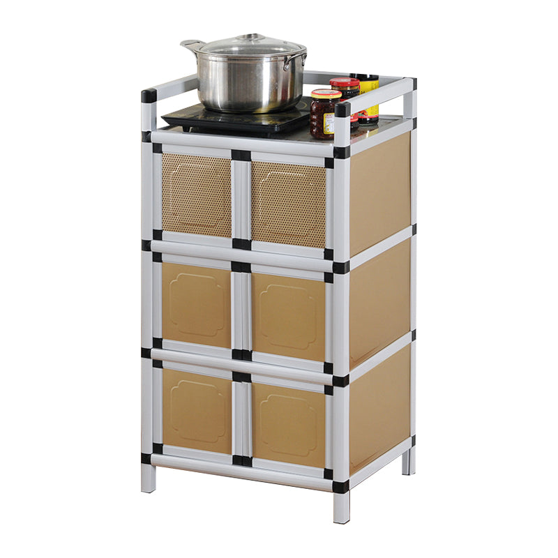 Scheda laterale in metallo in stile glam con porta per soggiorno