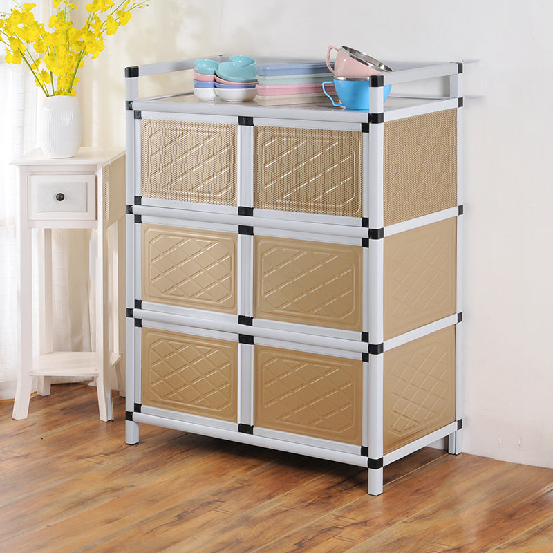 Scheda laterale in metallo in stile glam con porta per soggiorno