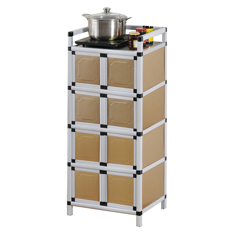 Scheda laterale in metallo in stile glam con porta per soggiorno