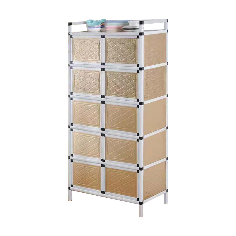 Scheda laterale in metallo in stile glam con porta per soggiorno