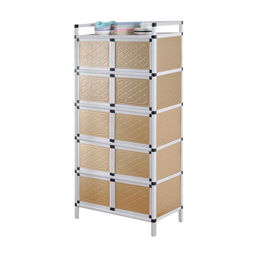 Scheda laterale in metallo in stile glam con porta per soggiorno