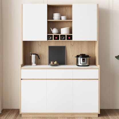 Artificial Wood Living Room Sideboard Cabinet Modern Credenza with Drawers and Storages 47"L x 16"W x 77"H White Clearhalo 'buffet_sideboard' 'Buffets & Sideboards' 'furn' 'furn_buffet_sideboard' 'Furniture' 'Kitchen & Dining Furniture' 5335640
