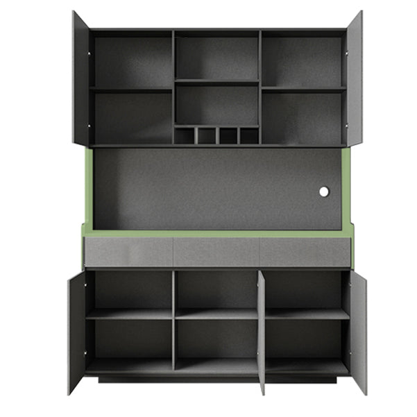 Artificial Wood Living Room Sideboard Cabinet Modern Credenza with Drawers and Storages 47"L x 16"W x 77"H Grey Clearhalo 'buffet_sideboard' 'Buffets & Sideboards' 'furn' 'furn_buffet_sideboard' 'Furniture' 'Kitchen & Dining Furniture' 5335644