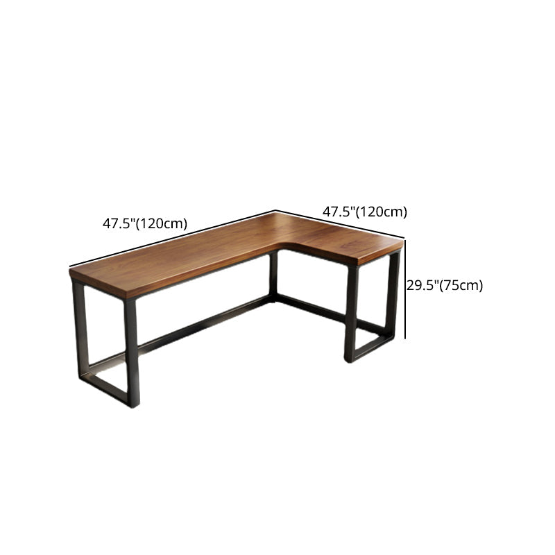 Solid Wood Home Working Table Industrial L-Shape Writing Table Clearhalo 'furn' 'furn_office_desk' 'Furniture' 'Office Desks' 'Office Furniture' 'office_desk' 5335699