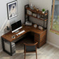 Industrial Home Office Writing Desk Solid Wood L-Shape Office Desk