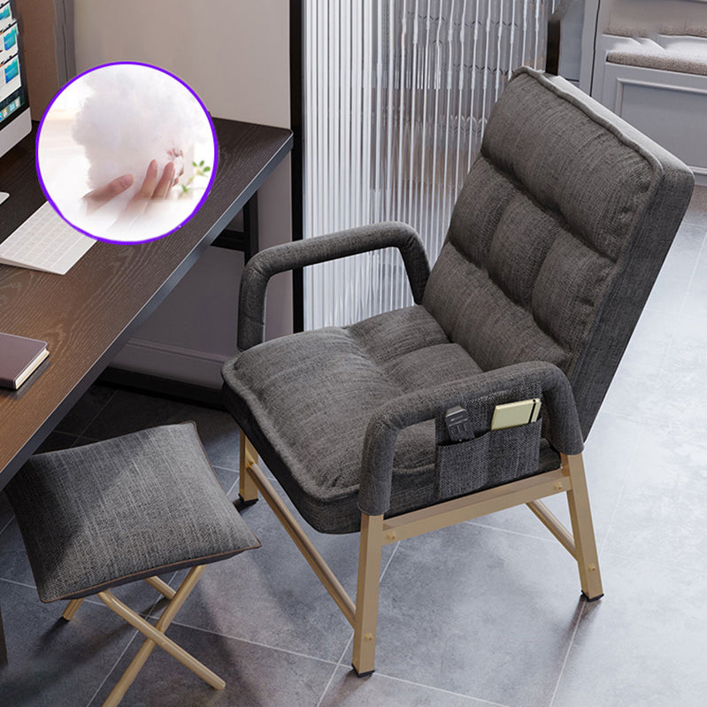Working Chair with Padded Arms Modern Style Home Office Chair Gray With Footrest Clearhalo 'furn' 'furn_office_chair' 'Furniture' 'Office Chairs' 'Office Furniture' 'office_chair' 5335925
