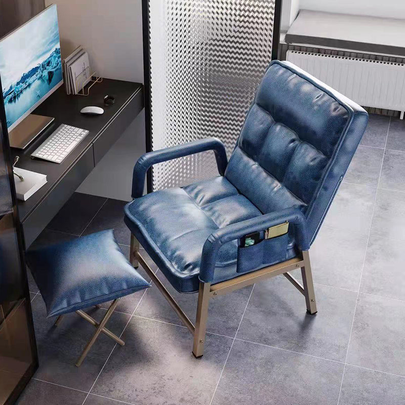 Working Chair with Padded Arms Modern Style Home Office Chair Blue With Footrest Clearhalo 'furn' 'furn_office_chair' 'Furniture' 'Office Chairs' 'Office Furniture' 'office_chair' 5335929
