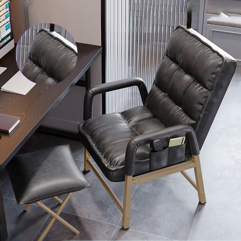Working Chair with Padded Arms Modern Style Home Office Chair Dark Gray With Footrest Clearhalo 'furn' 'furn_office_chair' 'Furniture' 'Office Chairs' 'Office Furniture' 'office_chair' 5335937
