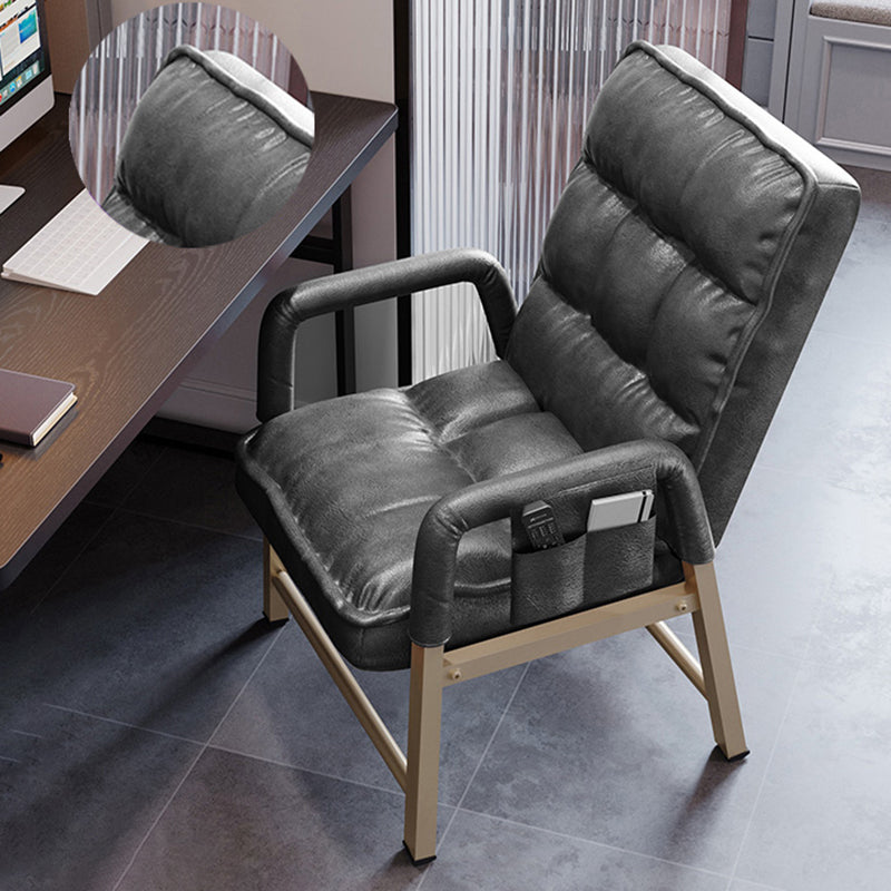 Working Chair with Padded Arms Modern Style Home Office Chair Dark Gray Without Footrest Clearhalo 'furn' 'furn_office_chair' 'Furniture' 'Office Chairs' 'Office Furniture' 'office_chair' 5335938