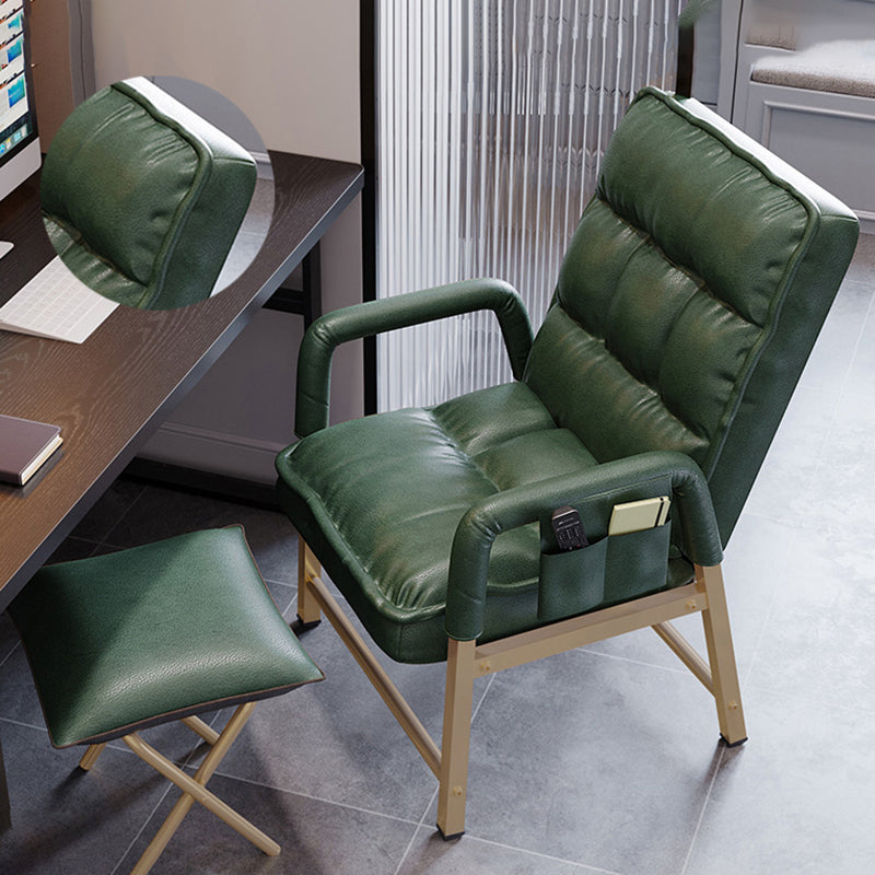 Working Chair with Padded Arms Modern Style Home Office Chair Dark Green With Footrest Clearhalo 'furn' 'furn_office_chair' 'Furniture' 'Office Chairs' 'Office Furniture' 'office_chair' 5335942