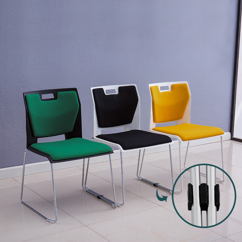 Sedia conferenza lombare senza braccio sedia a cornice in acciaio contemporaneo