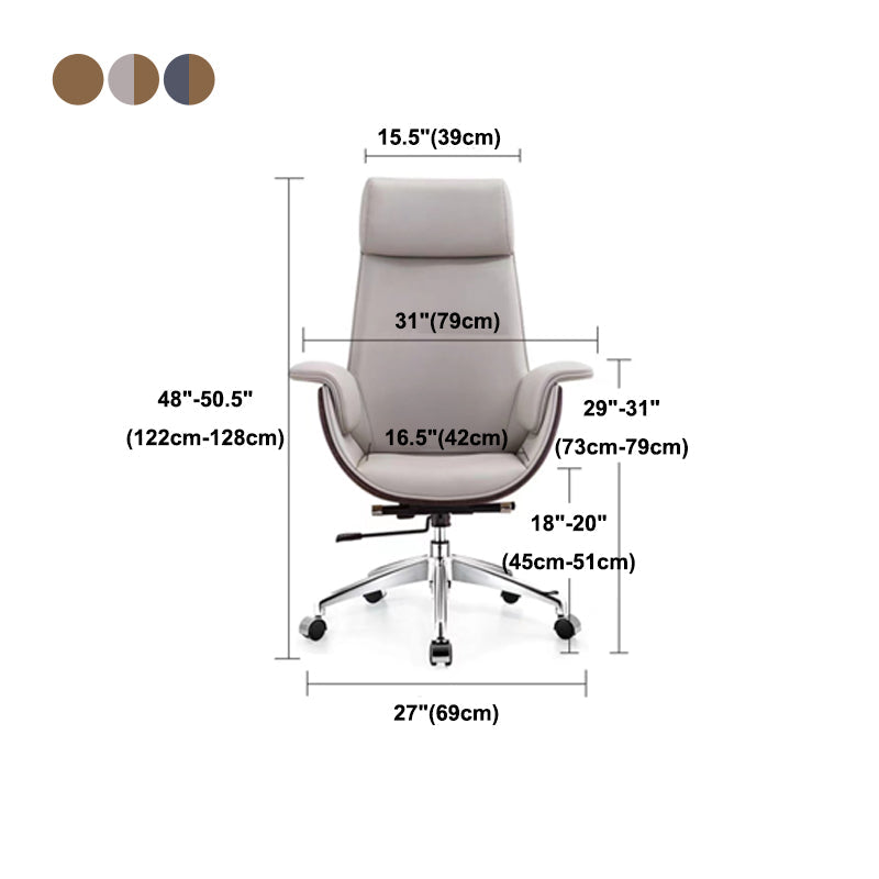 Ergonomische künstliche Lederstuhl Schwenkstuhl mit Rädern schwenkbarer Arme Stuhl