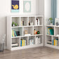 Wood Bookshelf White Contemporary Style Bookcase for Home Office