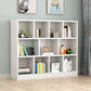 Wood Bookshelf White Contemporary Style Bookcase for Home Office