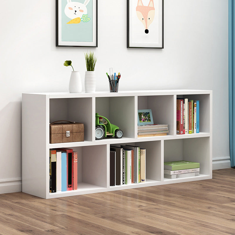 Wood Bookshelf White Contemporary Style Bookcase for Home Office