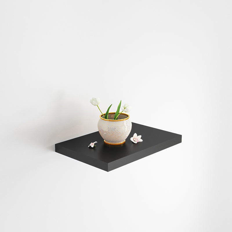 Contemporary Wood Bookshelf Closed Back Wall Mounted Bookcase for Office 11.8"L x 7.9"W x 0.8"H Black Clearhalo 'Bookcases' 'furn' 'furn_bookcases' 'Furniture' 'Office Furniture' 5336199