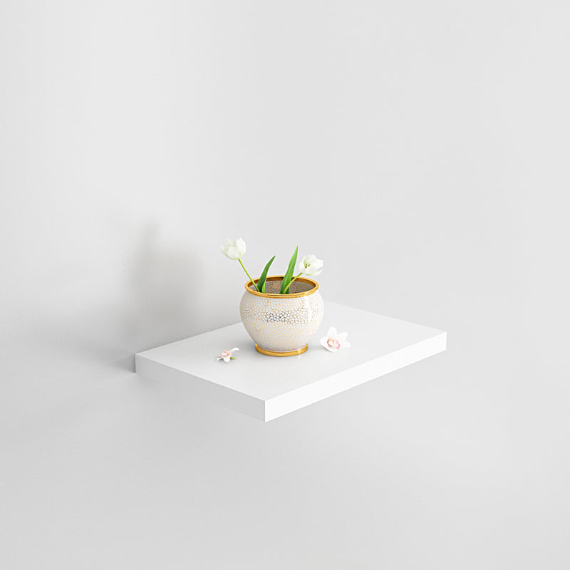 Contemporary Wood Bookshelf Closed Back Wall Mounted Bookcase for Office 11.8"L x 7.9"W x 0.8"H White Clearhalo 'Bookcases' 'furn' 'furn_bookcases' 'Furniture' 'Office Furniture' 5336201