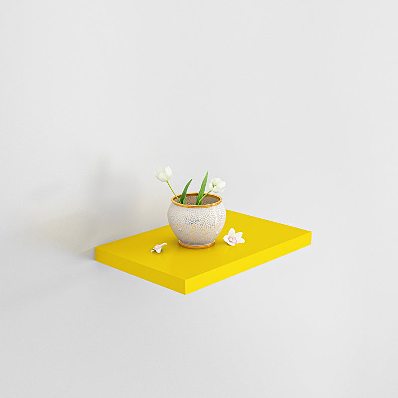 Contemporary Wood Bookshelf Closed Back Wall Mounted Bookcase for Office 11.8"L x 7.9"W x 0.8"H Yellow Clearhalo 'Bookcases' 'furn' 'furn_bookcases' 'Furniture' 'Office Furniture' 5336203