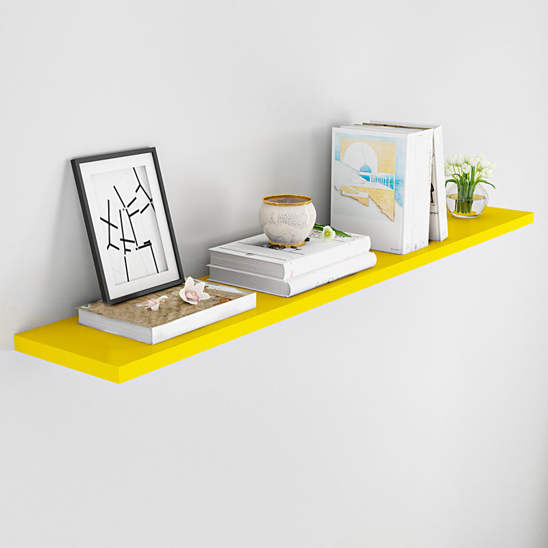 Contemporary Wood Bookshelf Closed Back Wall Mounted Bookcase for Office 47.2"L x 7.9"W x 0.8"H Yellow Clearhalo 'Bookcases' 'furn' 'furn_bookcases' 'Furniture' 'Office Furniture' 5336222