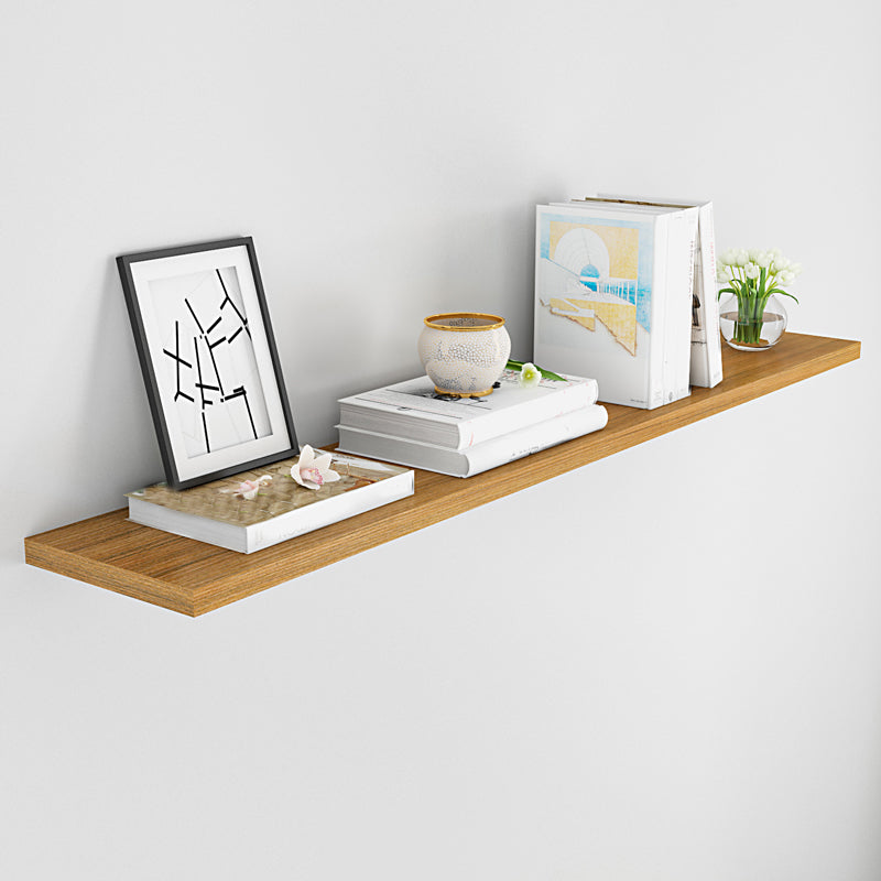 Contemporary Wood Bookshelf Closed Back Wall Mounted Bookcase for Office 47.2"L x 7.9"W x 0.8"H Orange Clearhalo 'Bookcases' 'furn' 'furn_bookcases' 'Furniture' 'Office Furniture' 5336224