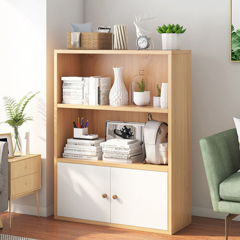 Modern Home Wood Bookcase 24"W Standard Book Shelf With Doors