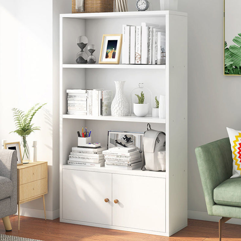 Modern Home Wood Bookcase 24"W Standard Book Shelf With Doors