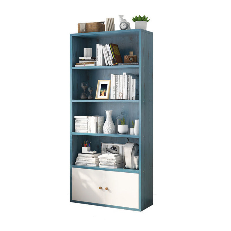 Modern Home Wood Bookcase 24"W Standard Book Shelf With Doors
