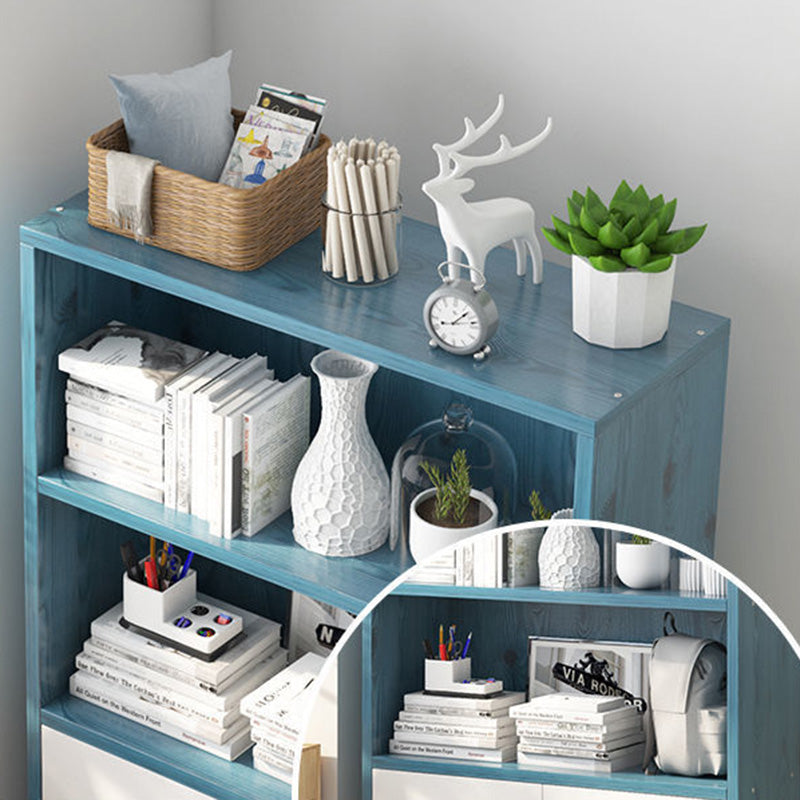Modern Home Wood Bookcase 24"W Standard Book Shelf With Doors