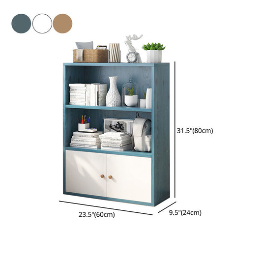 Modern Home Wood Bookcase 24"W Standard Book Shelf With Doors