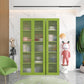 Modern Style Standard Bookshelf Metal Closed Back Bookcase with Door for Home Office