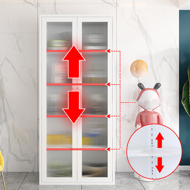 Modern Style Standard Bookshelf Metal Closed Back Bookcase with Door for Home Office