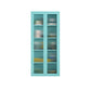 Modern Style Standard Bookshelf Metal Closed Back Bookcase with Door for Home Office