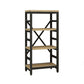 Estantería de estilo moderno marco de metal negro abiertamente estantería para la oficina