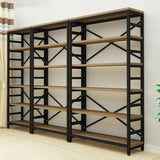 Moderne Style Bookshelf Black Metal Frame Open Back Bücherregal für Büro