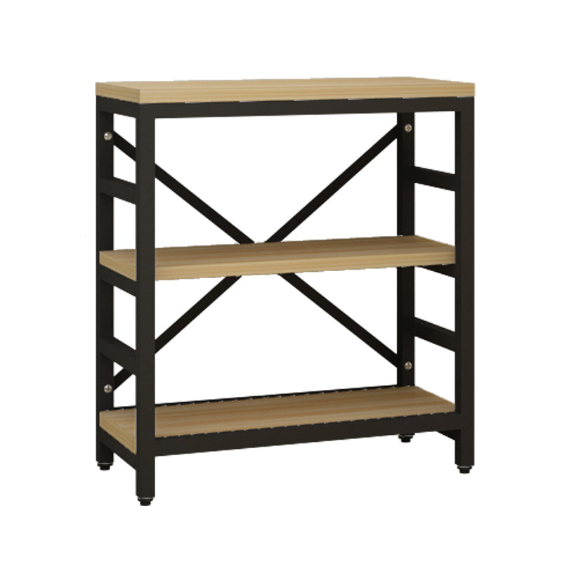 Estantería de estilo moderno marco de metal negro abiertamente estantería para la oficina