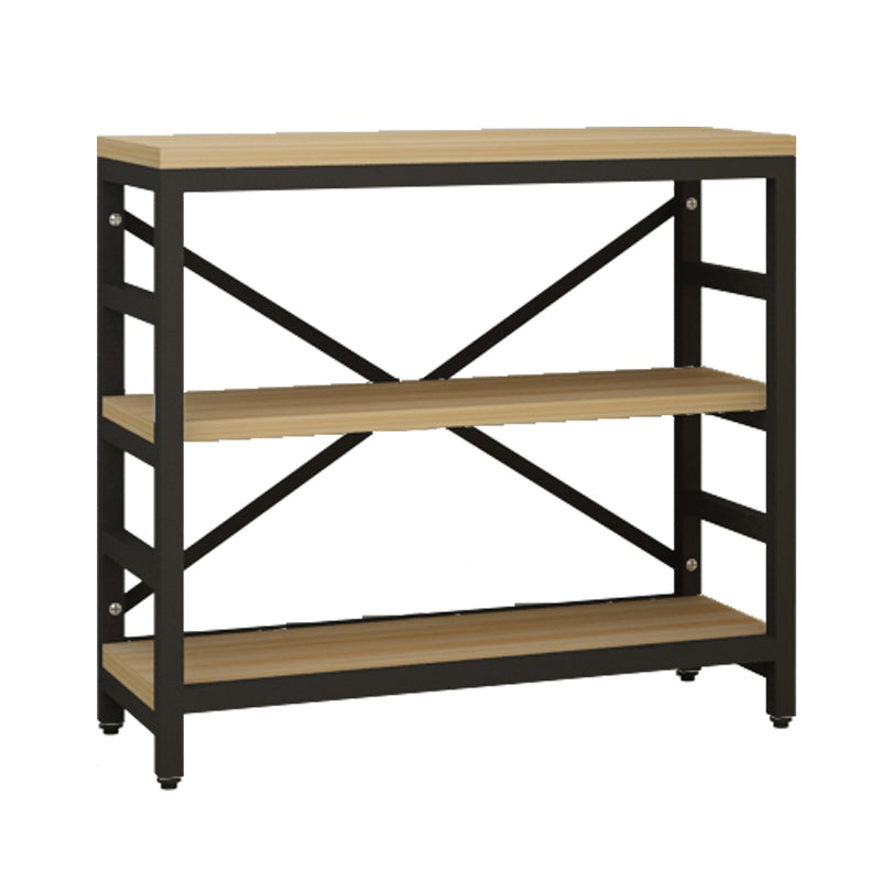 Estantería de estilo moderno marco de metal negro abiertamente estantería para la oficina