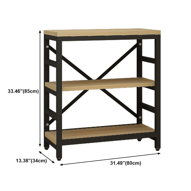 Estantería de estilo moderno marco de metal negro abiertamente estantería para la oficina