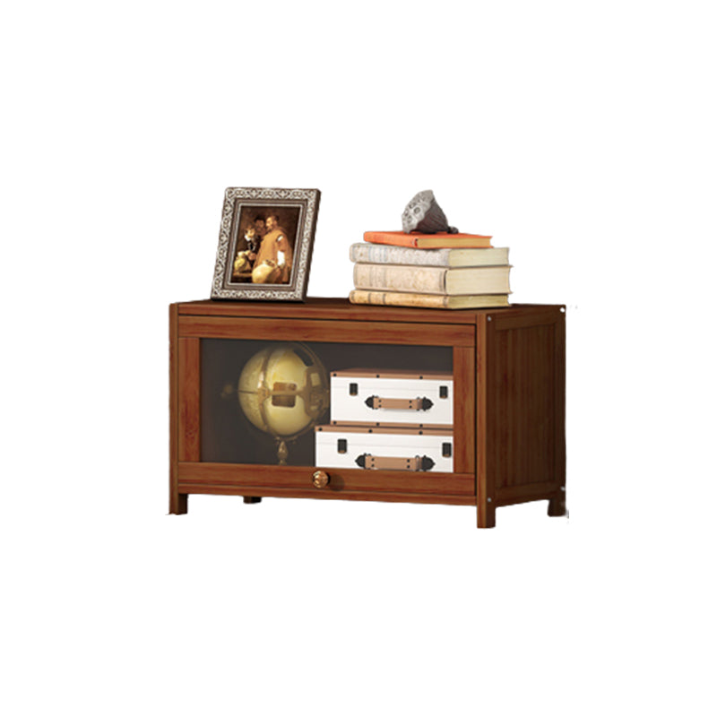 Estantería contemporánea de bambú marrón cerrada estantería con puerta para la oficina en casa