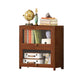 Estantería contemporánea de bambú marrón cerrada estantería con puerta para la oficina en casa