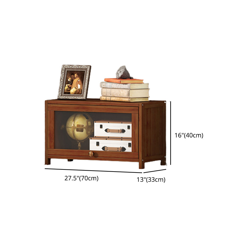 Estantería contemporánea de bambú marrón cerrada estantería con puerta para la oficina en casa