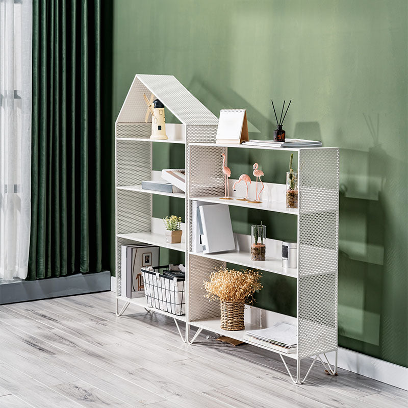 Modern Style Bookcase Metal Open Back Bookshelf for Home Office Use