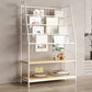 Modern Style Bookcase Metal Open Back Ladder Bookshelf for Home Office