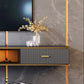 2 Drawers Glam Style TV Stand Stone Wall-mounted TV Cabinet with Door Clearhalo 'furn' 'furn_tv_stands_entertainment_centers' 'Furniture' 'Living Room Furniture' 'TV Stands & Entertainment Centers' 'TV Stands & Media Storage Furniture' 'tv_stands_entertainment_centers' 5336850