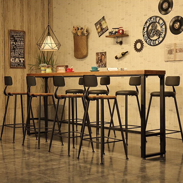 Industriale 1/4/5/9 pezzi tavolo da bar set rettangolo tavolino in legno con sgabelli alti