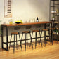 Rechteckiger Bar-Esstisch aus Holz. Moderner Bartisch mit Bockgestell in Schwarz