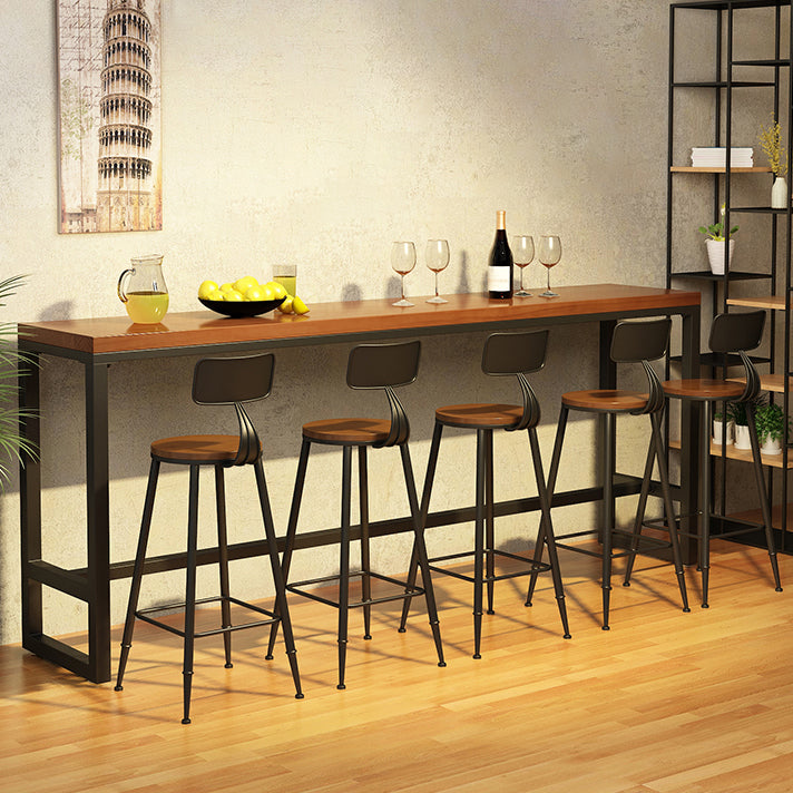 Rechteckiger Bar-Esstisch aus Holz. Moderner Bartisch mit Bockgestell in Schwarz