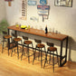 Rechteckiger Bar-Esstisch aus Holz. Moderner Bartisch mit Bockgestell in Schwarz