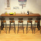 Rechteckiger Bar-Esstisch aus Holz. Moderner Bartisch mit Bockgestell in Schwarz