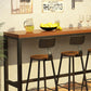Rechteckiger Bar-Esstisch aus Holz. Moderner Bartisch mit Bockgestell in Schwarz