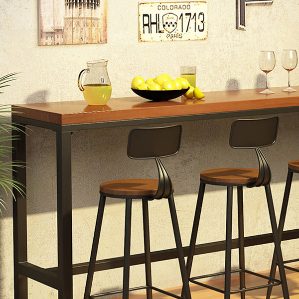 Rechteckiger Bar-Esstisch aus Holz. Moderner Bartisch mit Bockgestell in Schwarz